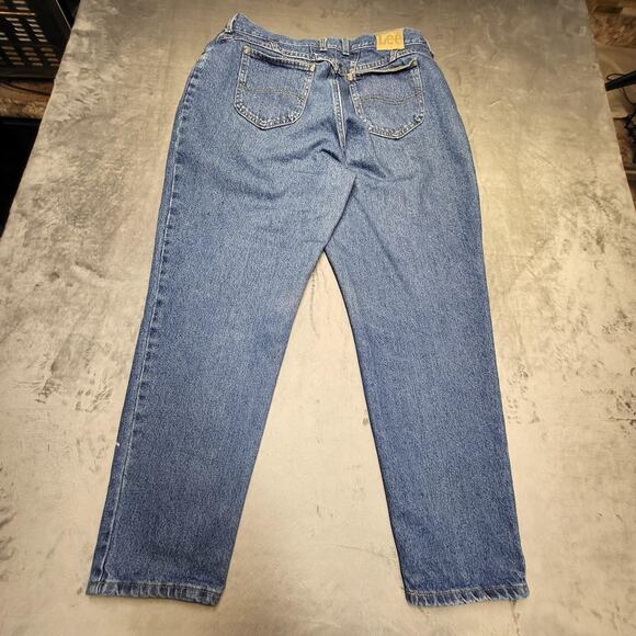 Lee Jeans Womans 20W Blue Denim Relaxed Fit Classic Tapered Leg Casual Pants - Picture 11 of 12